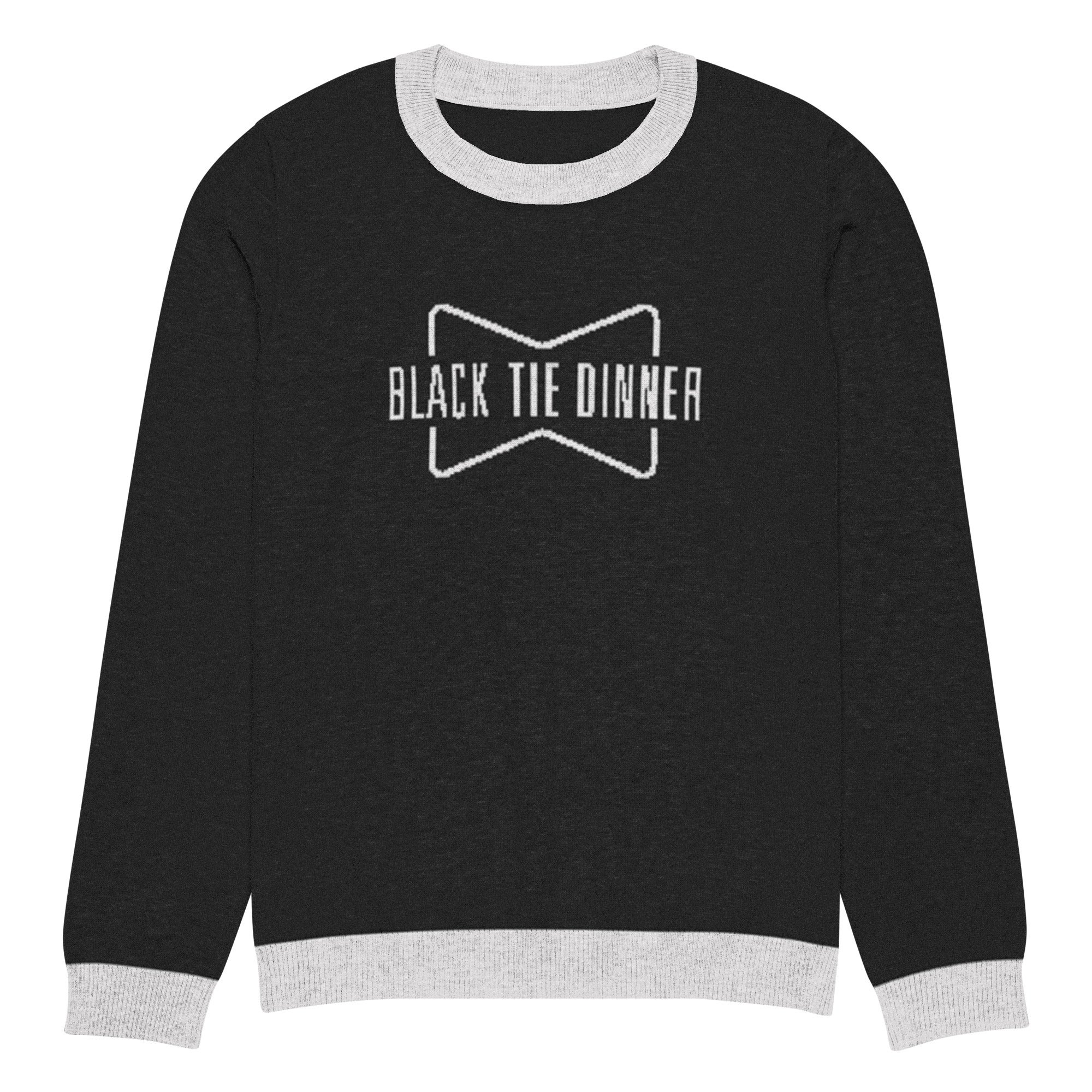 Black and White Knitted Sweater | Black Tie Dinner